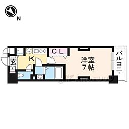 Luxe京都西大路 1Kの間取図画像