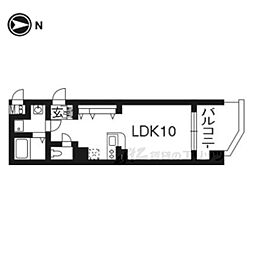 ＥＣ京都駅前ＫＯＴＯ 9階ワンルームの間取り