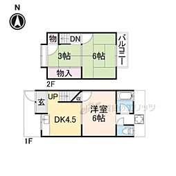 JR東海道・山陽本線 膳所駅 徒歩11分の賃貸アパート 1階3DKの間取り