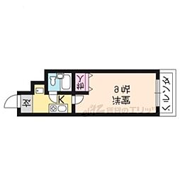 メロディーハイム松原 1Kの間取図画像