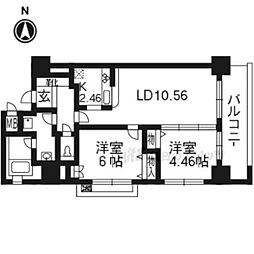 RESIDIA京都駅前 2LDKの間取図画像