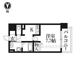 カスタリア京都西大路 1Kの間取図画像