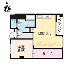 リエス西院 2DKの間取図画像