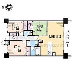 パデシオン伏見藤森グランドプレミアム 3LDKの間取図画像
