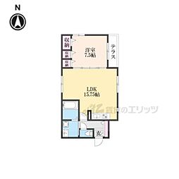 テラッセ四条高倉 1LDKの間取図画像