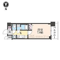 ファステート京都洛南エリーゼ 1Kの間取図画像