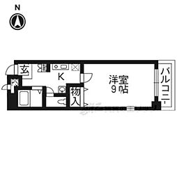 ハウスセゾン両替町 1Kの間取図画像