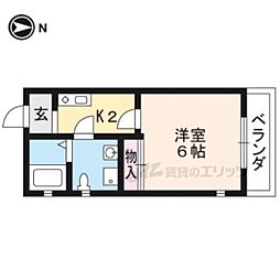 サイト京都西院 1Kの間取図画像