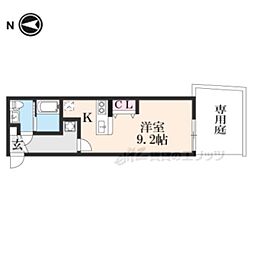 グレイトグレイス東寺 1Kの間取図画像