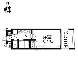 プレサンス京都烏丸NEXT 1Kの間取図画像