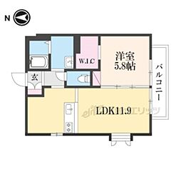 深草エステート5 1LDKの間取図画像
