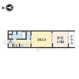 フォーリアライズ京都東寺 1DKの間取図画像
