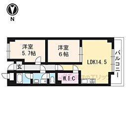 イヌイ星の子ハイツ 2LDKの間取図画像