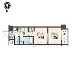 京都市上京区千本通上長者町下る革堂前之町マンション 2Kの間取図画像