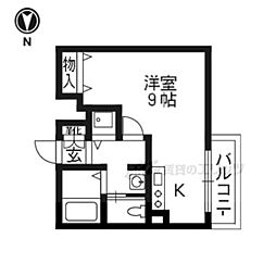 カーサグラン洛西 ワンルームの間取図画像
