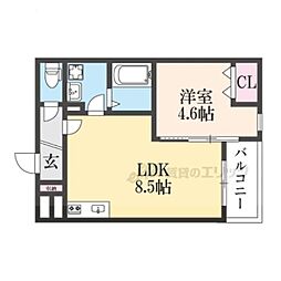 REGIES京都梅小路(レジエス京都梅小路) 1LDKの間取図画像