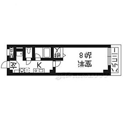 シティコート室町 1Kの間取図画像