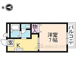 サラプリマリア 1Kの間取図画像
