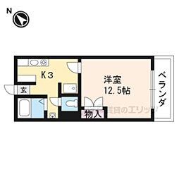 ヤマブハイツ 1Kの間取図画像