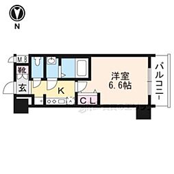 エステムコート京都東寺朱雀邸 1Kの間取図画像
