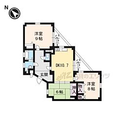 ブルグ清涼 3LDKの間取図画像
