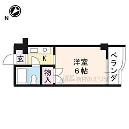 第三吉与門ハイツ 1Kの間取図画像