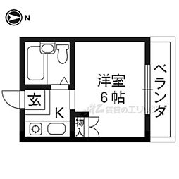 ハイツ阪本 1Kの間取図画像