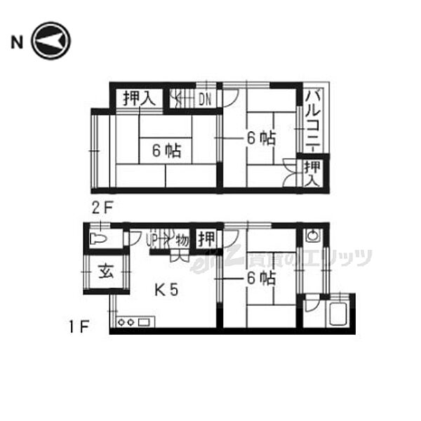 石田大受町31-359貸家 ｜京都府京都市伏見区石田大受町(賃貸一戸建3DK・2階・52.44㎡)の写真 その2