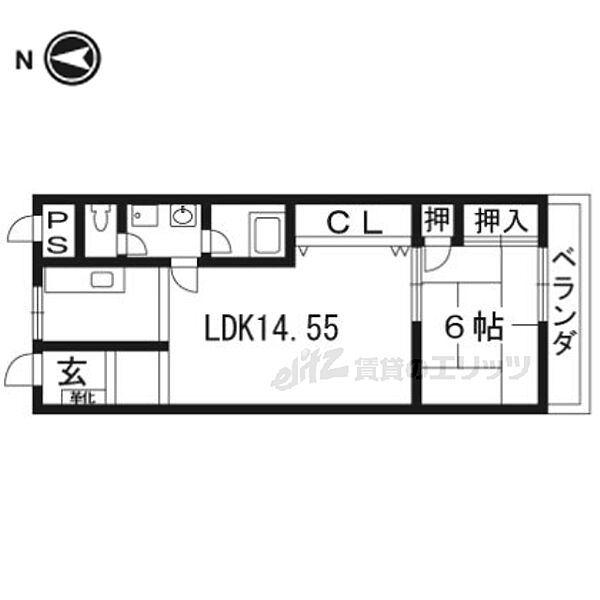 シャトレ藤森 303｜京都府京都市伏見区深草野田町(賃貸マンション1LDK・3階・47.25㎡)の写真 その2