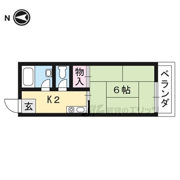 京都府京都市山科区東野北井ノ上町(賃貸アパート1K・2階・20.46㎡)の写真 その2