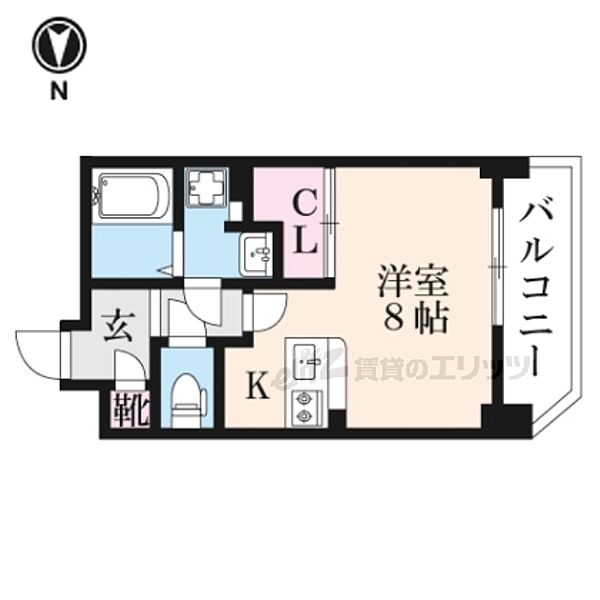 京都府京都市下京区西七条北西野町(賃貸マンション1R・6階・22.90㎡)の写真 その2