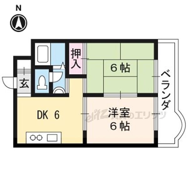 プリオールハイツ桂 101｜京都府京都市西京区下津林芝ノ宮町(賃貸マンション2DK・1階・39.00㎡)の写真 その2