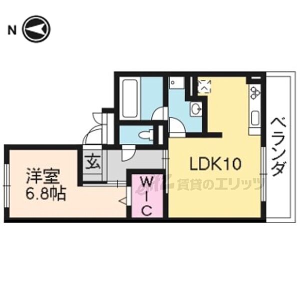 京都府京都市伏見区竹田田中宮町(賃貸アパート1LDK・1階・42.69㎡)の写真 その2