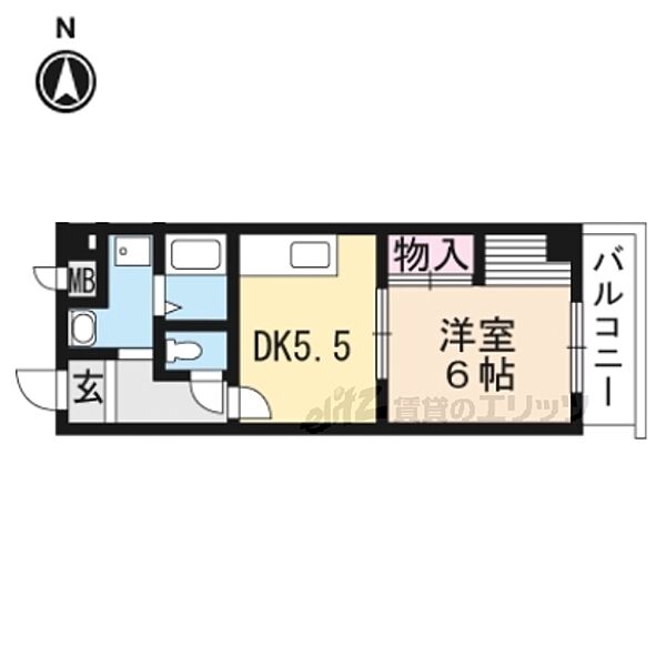 CREST音羽 412｜京都府京都市山科区音羽乙出町(賃貸マンション1DK・4階・33.12㎡)の写真 その2