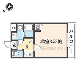 仮)フラッティ西京極 1Kの間取図画像
