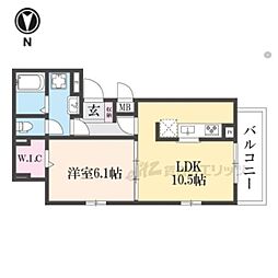 パークガーデン 1LDKの間取図画像
