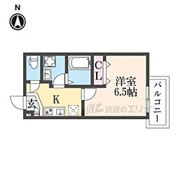 京都市南区西九条西柳ノ内町アパート 1Kの間取図画像