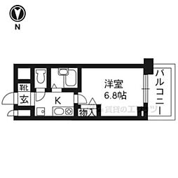 デ・リード烏丸西 1Kの間取図画像