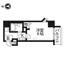 エスリード京都駅前 1Kの間取図画像