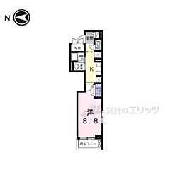 サピー日英III 1Kの間取図画像