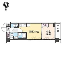 ベラジオ雅び東寺WEST 1LDKの間取図画像