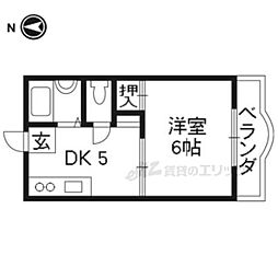 セイル吉祥院 1DKの間取図画像