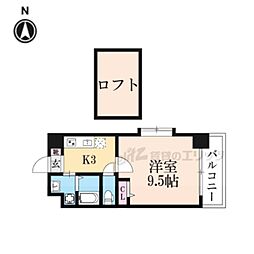 メゾン・グレイス 1Kの間取図画像