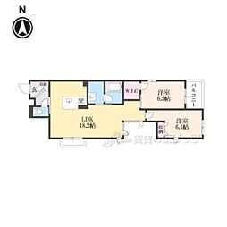 京都市下京区永原町マンション 2LDKの間取図画像