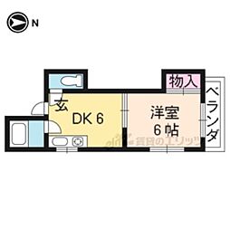 エイトワン伏見 1DKの間取図画像