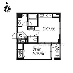 エクセルコート京都五条坂 1DKの間取図画像