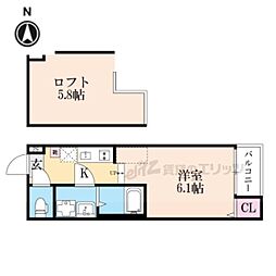 LEGARE伏見 1Kの間取図画像