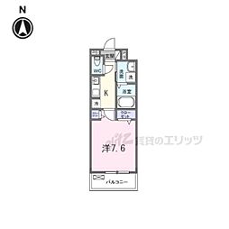 クレール蒼天 1Kの間取図画像