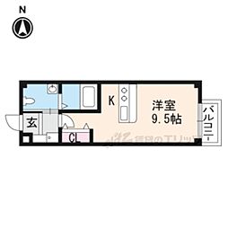 KyotoHouse西洞院 1Kの間取図画像