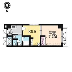 テルマーノ西洞院 1DKの間取図画像